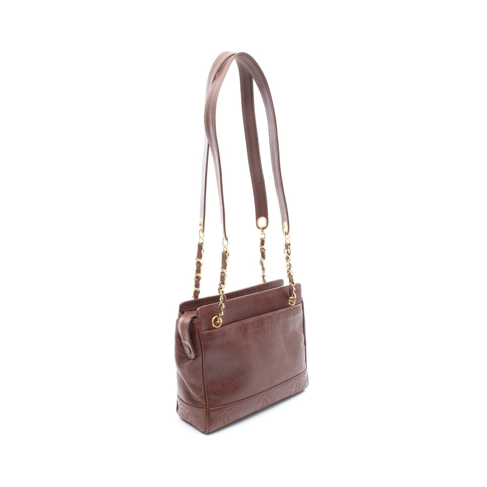 Chanel Triple Coco Mark Tote Bag Caviar Skin Grained Calfskin Brown - Picture 2 of 7